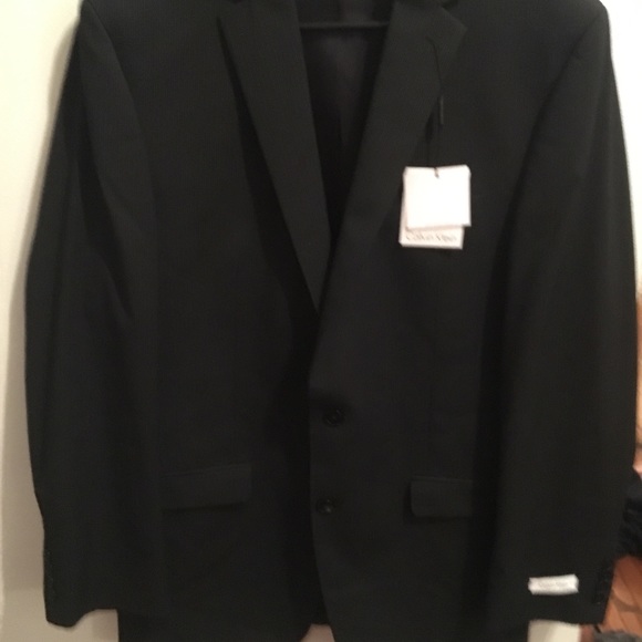 NWT 40L Calvin Klein pinstripe jacket 2 button